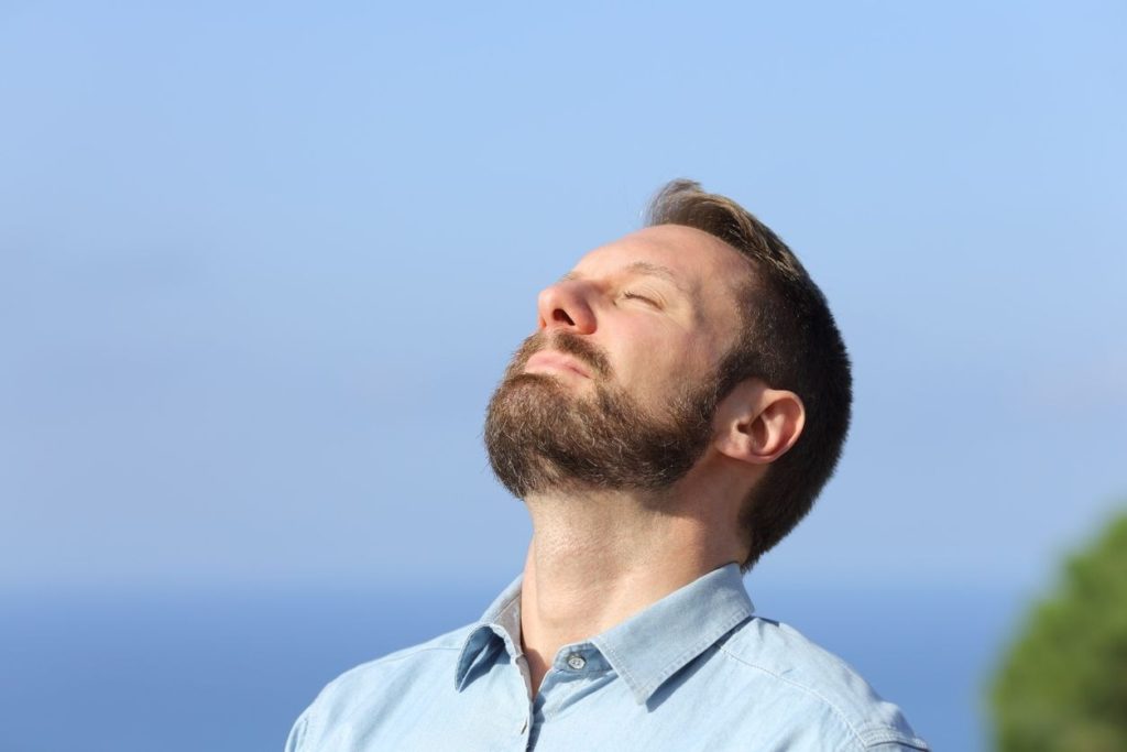 Deep breathing to combat stress